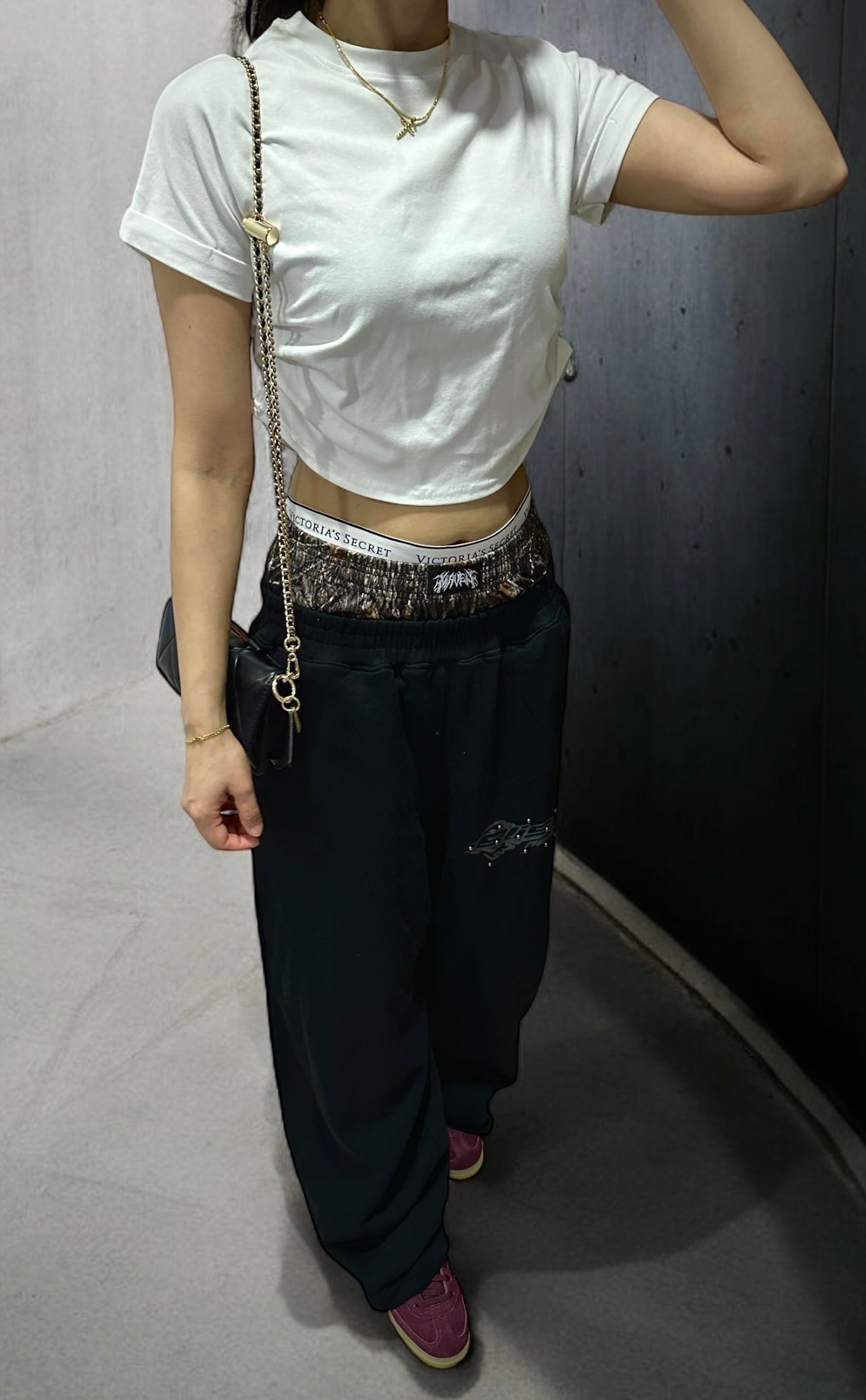 "A" Double Waisted Tree Sweatpants