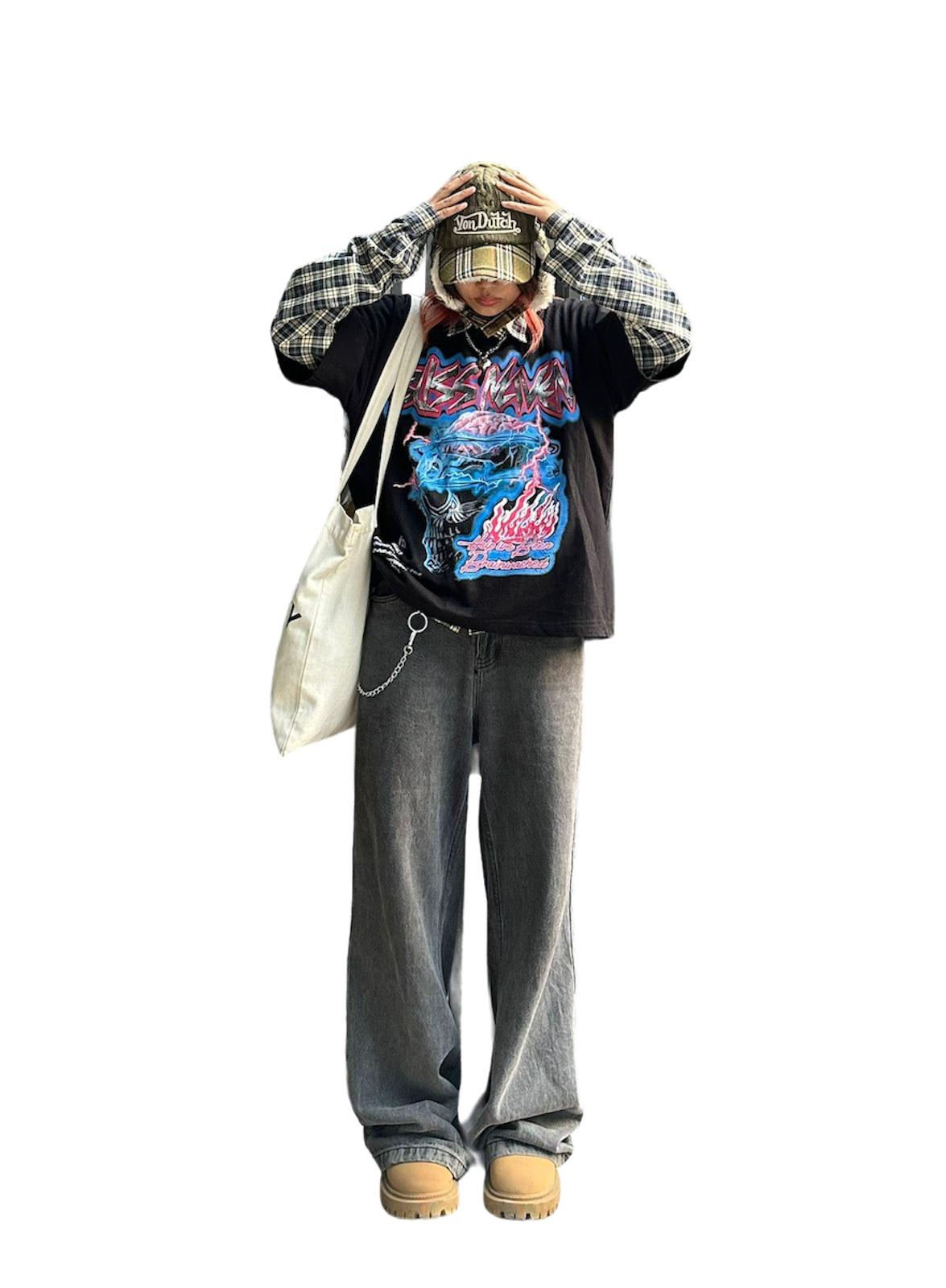 "BRAINWASHED" Oversized Cropped TEE